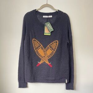 Woolrich Deep Sea Snowshoe Motif Mohair Blend Sweater